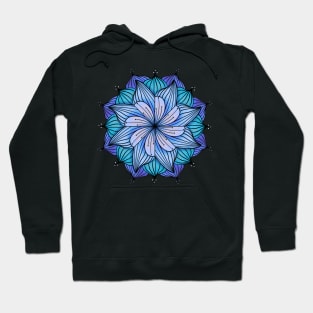 Bluesy Floral Mandala Hoodie